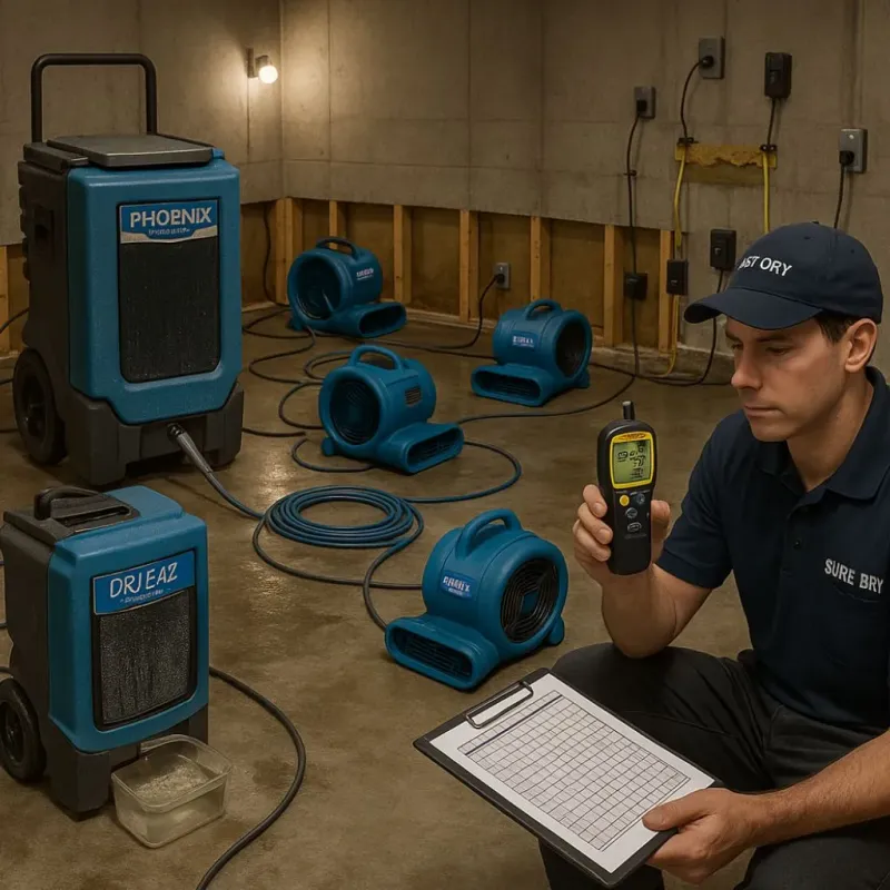 Structural Drying and Dehumidification process in Abilene, KS